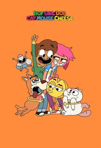Boy Girl Dog Cat Mouse Cheese animación